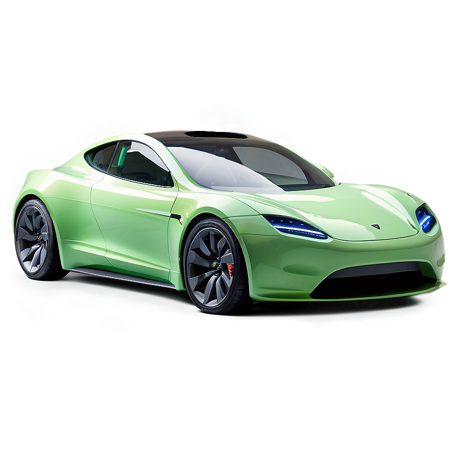 Green Tesla Roadster Eco-friendly Png 26