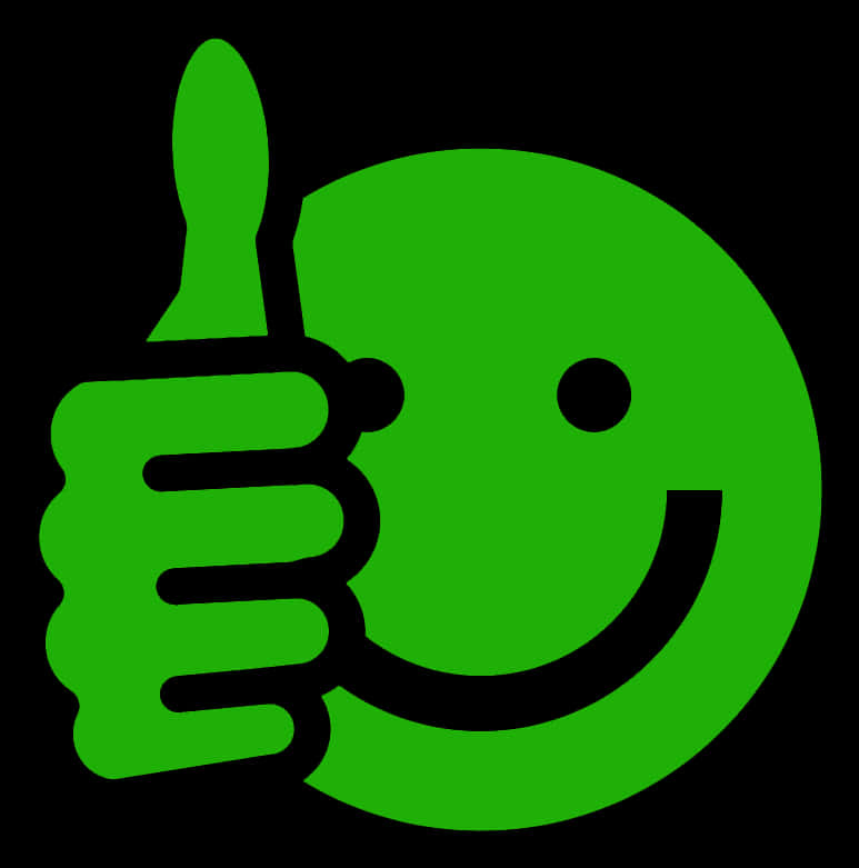 Green Thumbs Up Smiley Face PNG with transparent background