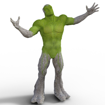 Green_ Tree_ Humanoid_ Character PNG with transparent background
