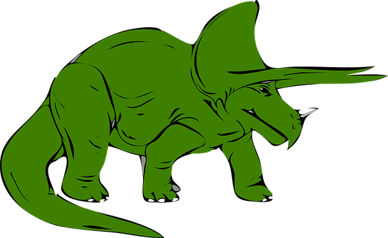 Green Triceratops Illustration