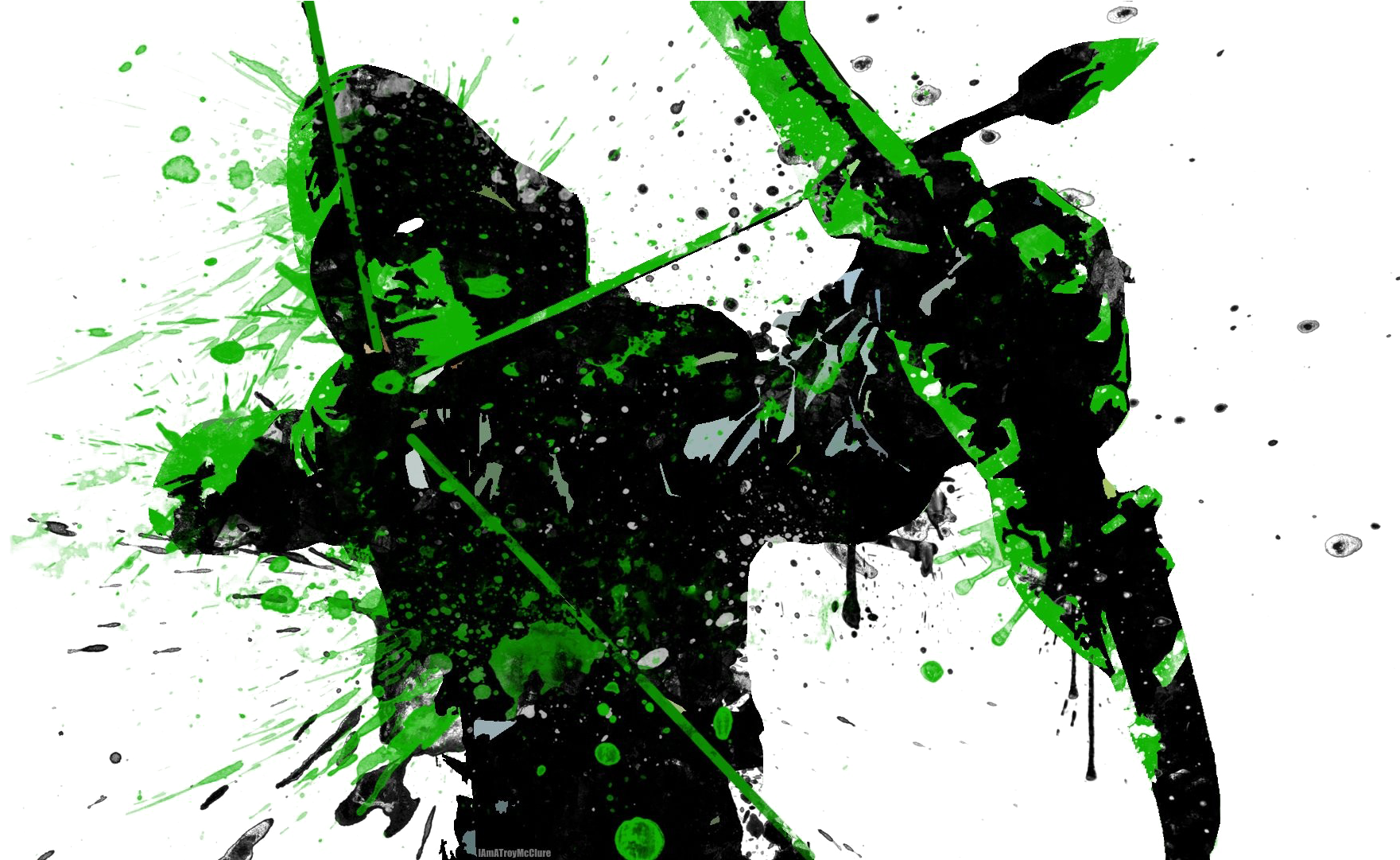 Green Arrow Png Free Download - Green Arrow Splatter Art, Transparent Png PNG with transparent background