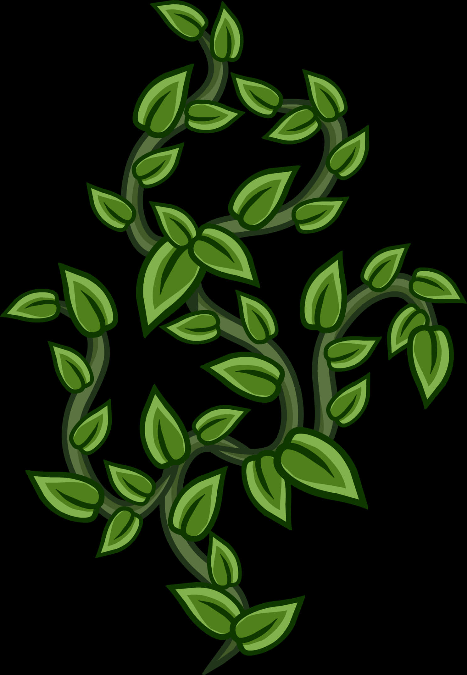 Green Vine Illustration PNG image with a transparent background, free high-resolution download
