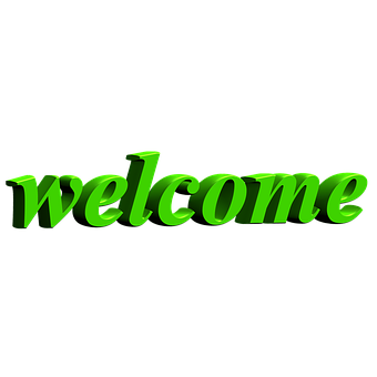 Green Welcome Text Graphic PNG with transparent background