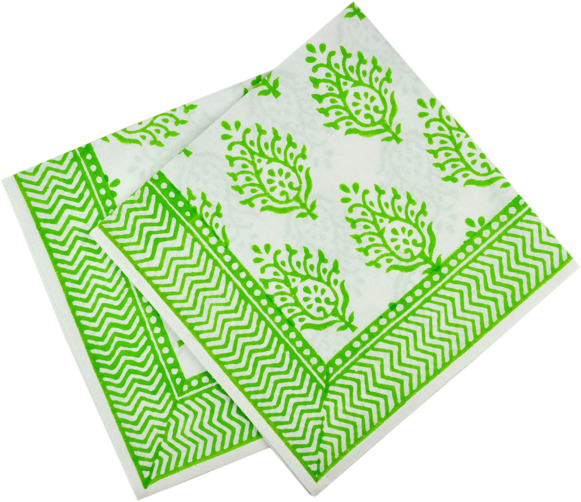 Green White Printed Napkin