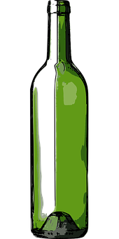 Green Wine Bottle Silhouette PNG with transparent background