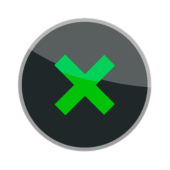 Green Xon Black Button PNG with transparent background