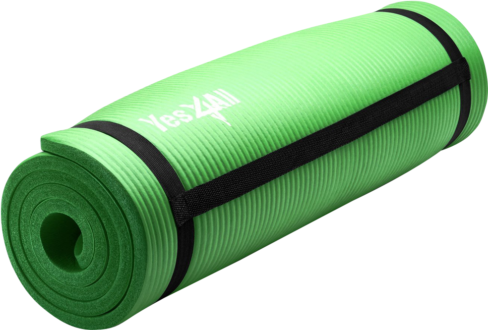 Green Yoga Matwith Strap