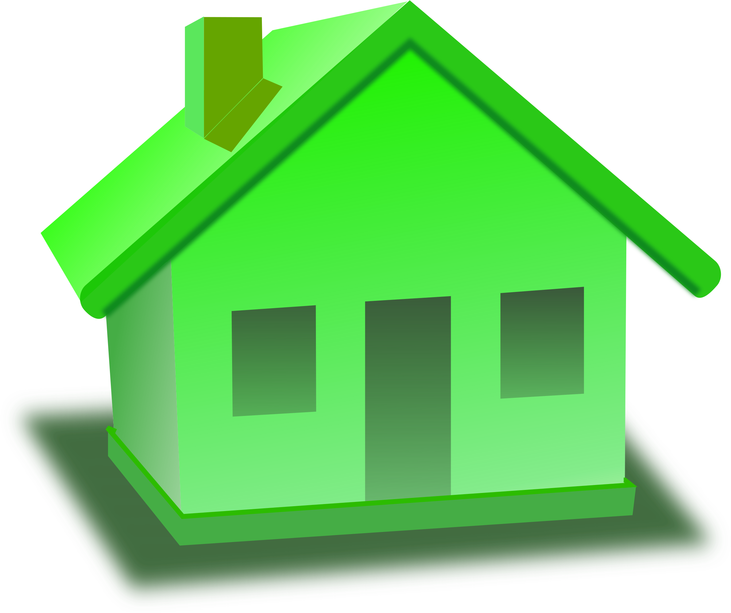 Green3 D Model House PNG with transparent background