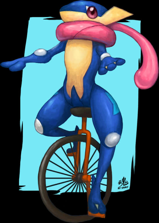 Greninja Unicycle Artwork