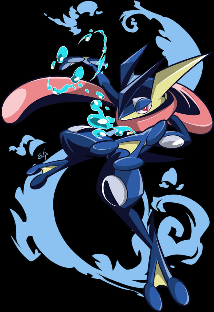 Greninja Water Shuriken Art