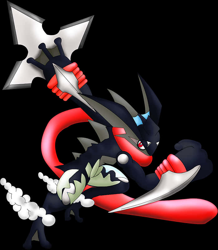 Greninja With Water Shurikenand Sword