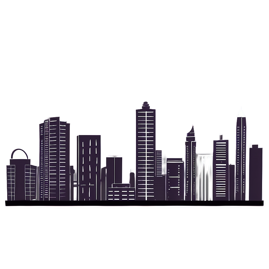 Grey City Skyline Png Gpb61