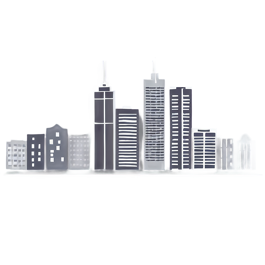 Grey City Skyline Png Iqy16