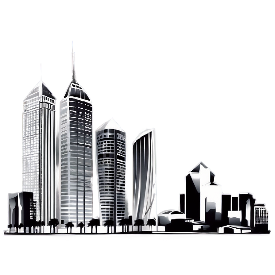 Grey City Skyline Png Yvn19