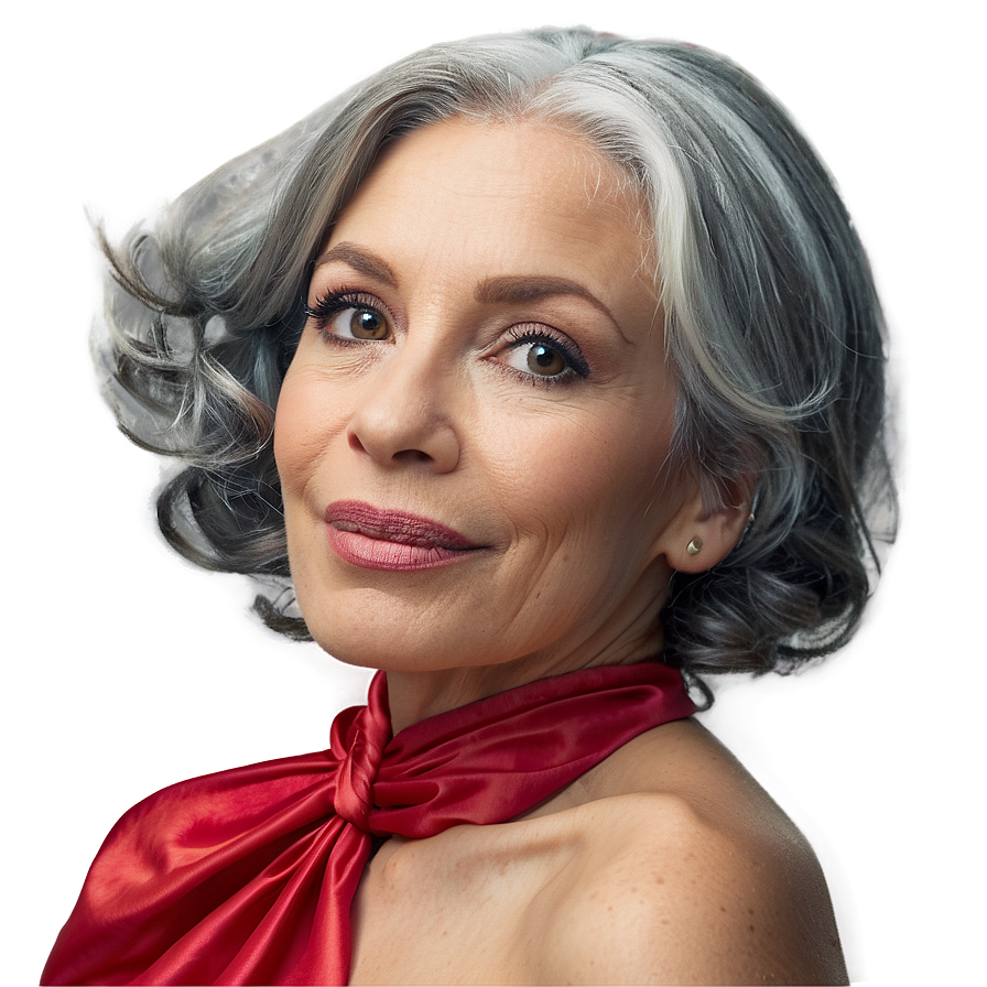 Grey Hair Elegance Png Abk31