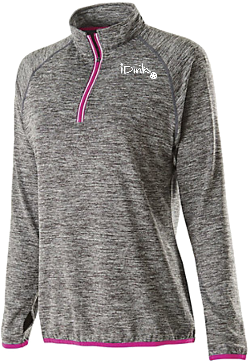 Grey Pink Womens Athletic Pullover