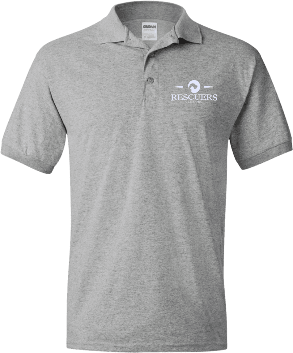 Grey Polo Shirt Rescuers Logo