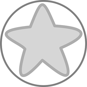 Grey Star Icon Circle Background PNG with transparent background