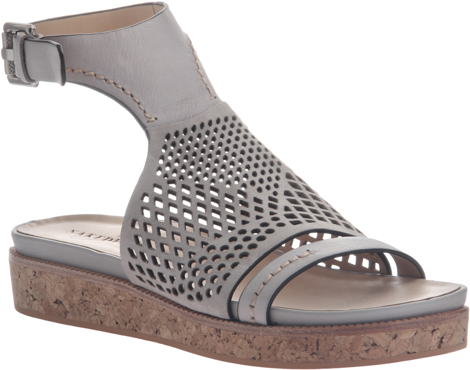 Grey Wedge Sandalwith Cutouts