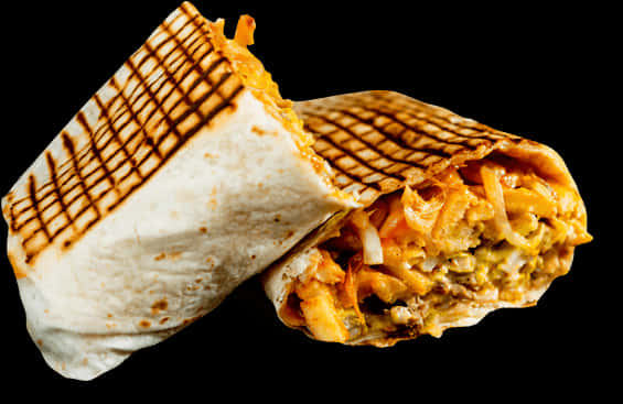 Grilled Chicken Taco Black Background