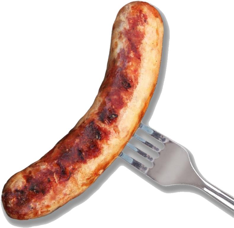 Transparent Sausage On Fork, HD Png Download PNG with transparent background