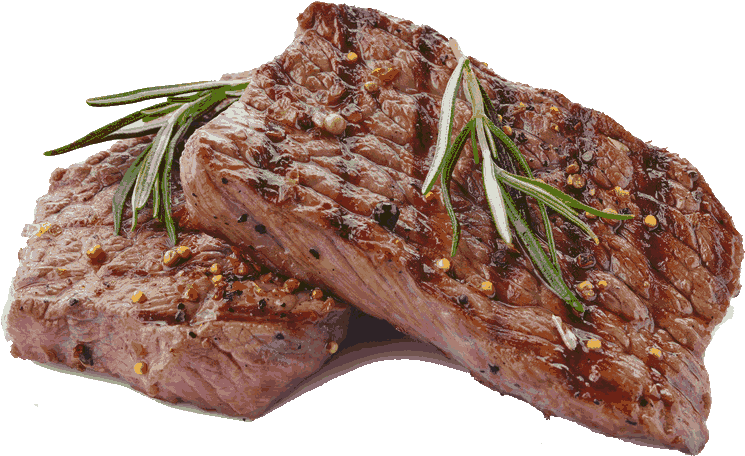 Grilled Steakwith Rosemary Sprig