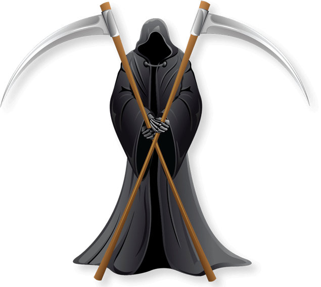 Grim Reaper Cartoon PNG with transparent background
