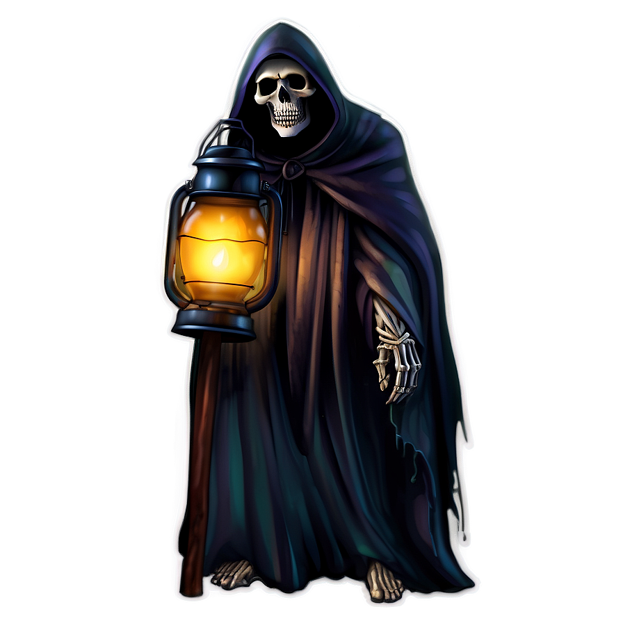 Grim Reaper With Lantern Png 05062024