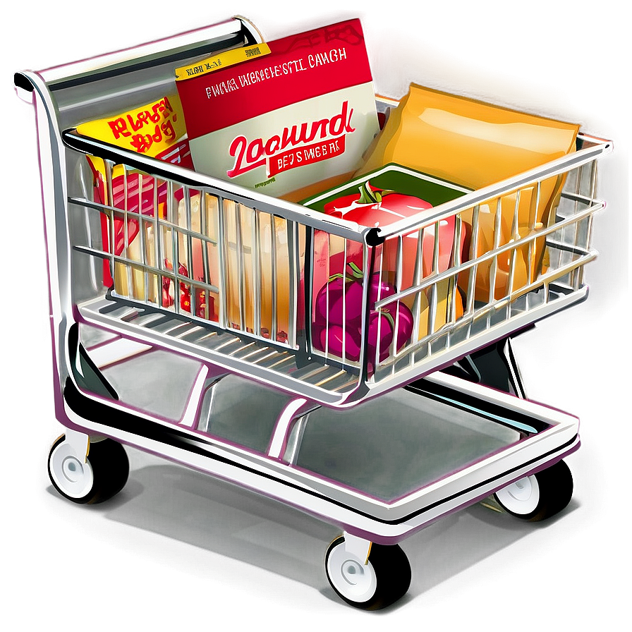 Grocery Cart With Boxes Png Mxx13