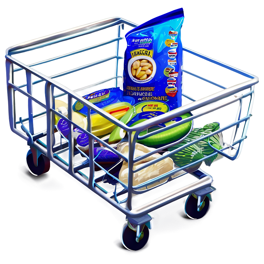 Grocery Cart With Food Png Leh