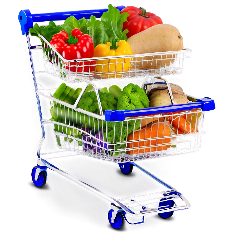 Grocery Cart With Vegetables Png 7