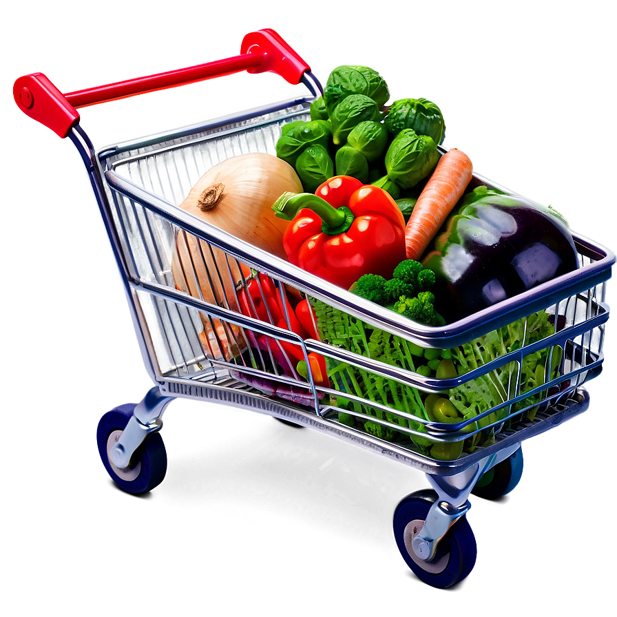 Grocery Cart With Vegetables Png Ofx