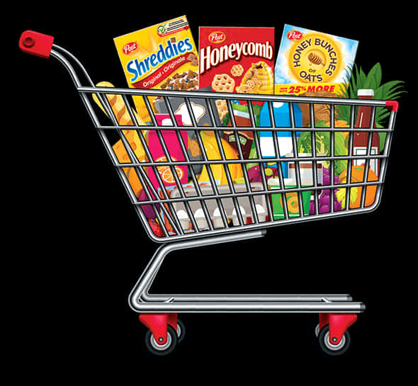 Grocery Shopping Cart Fullof Products.jpg PNG image with a transparent background, free high-resolution download
