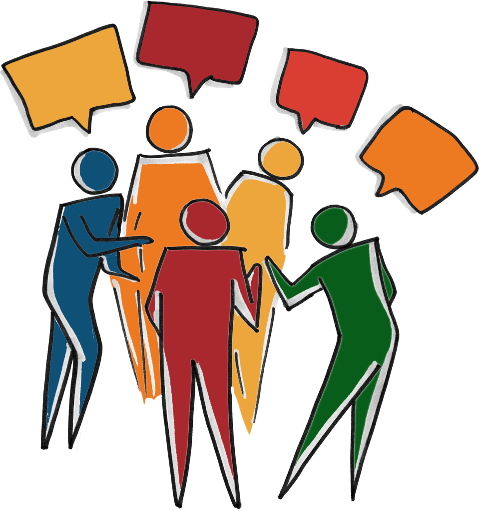 Group Discussion Abstract Art PNG with transparent background