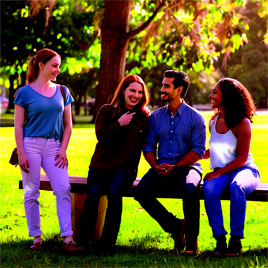 Group Of People In Park Png 10