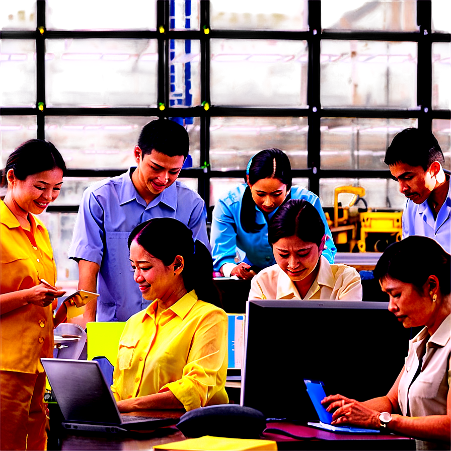 Group Of People Working Png 05242024