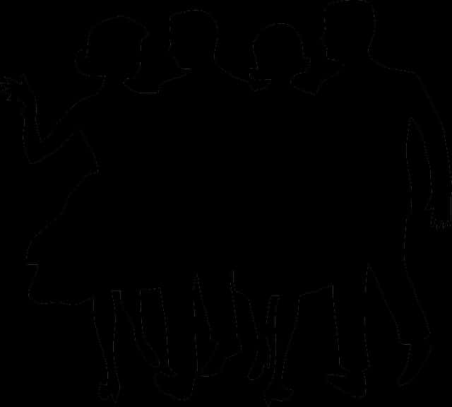 Group Silhouette Outline PNG with transparent background