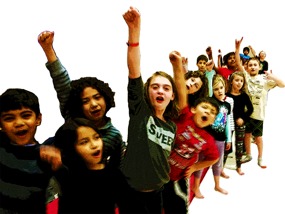 Groupof Children Cheering