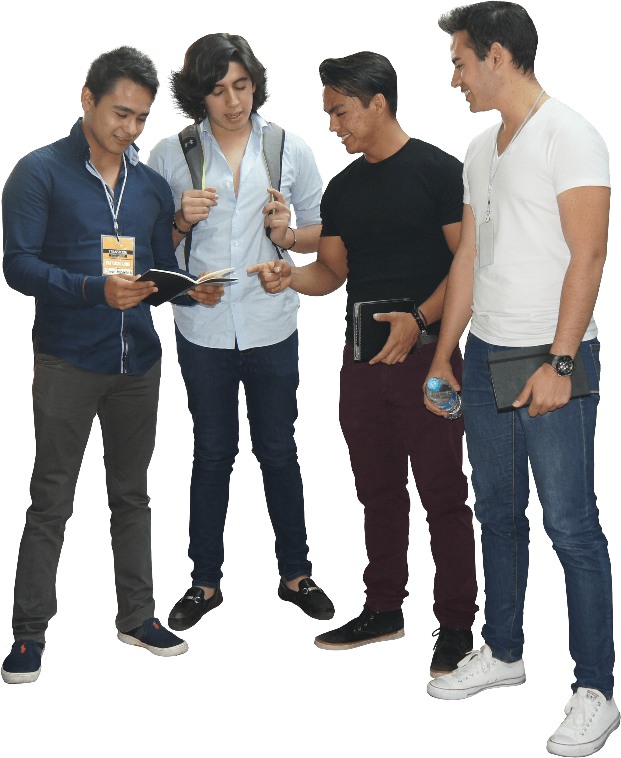 Groupof Men Discussing Work PNG with transparent background