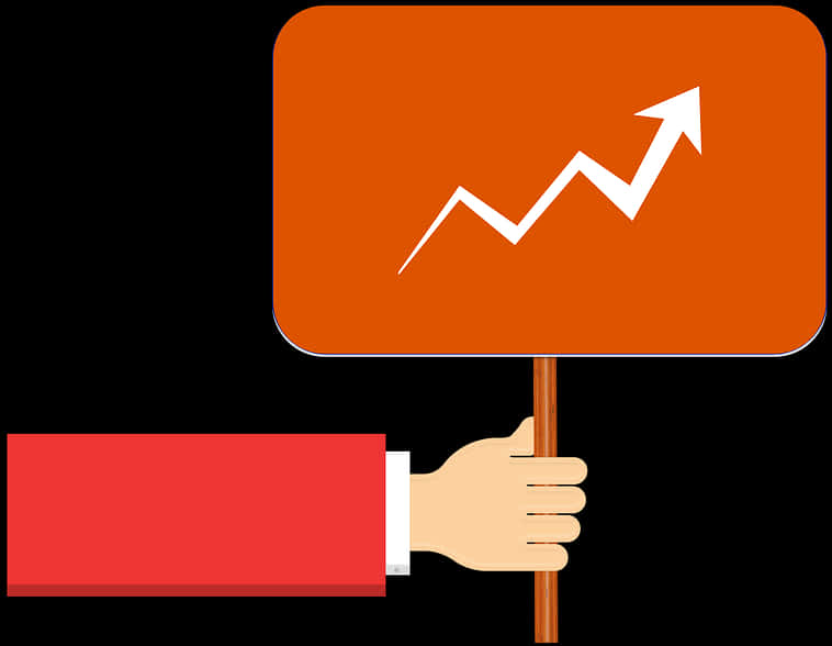 Growth Trend Sign Heldby Hand