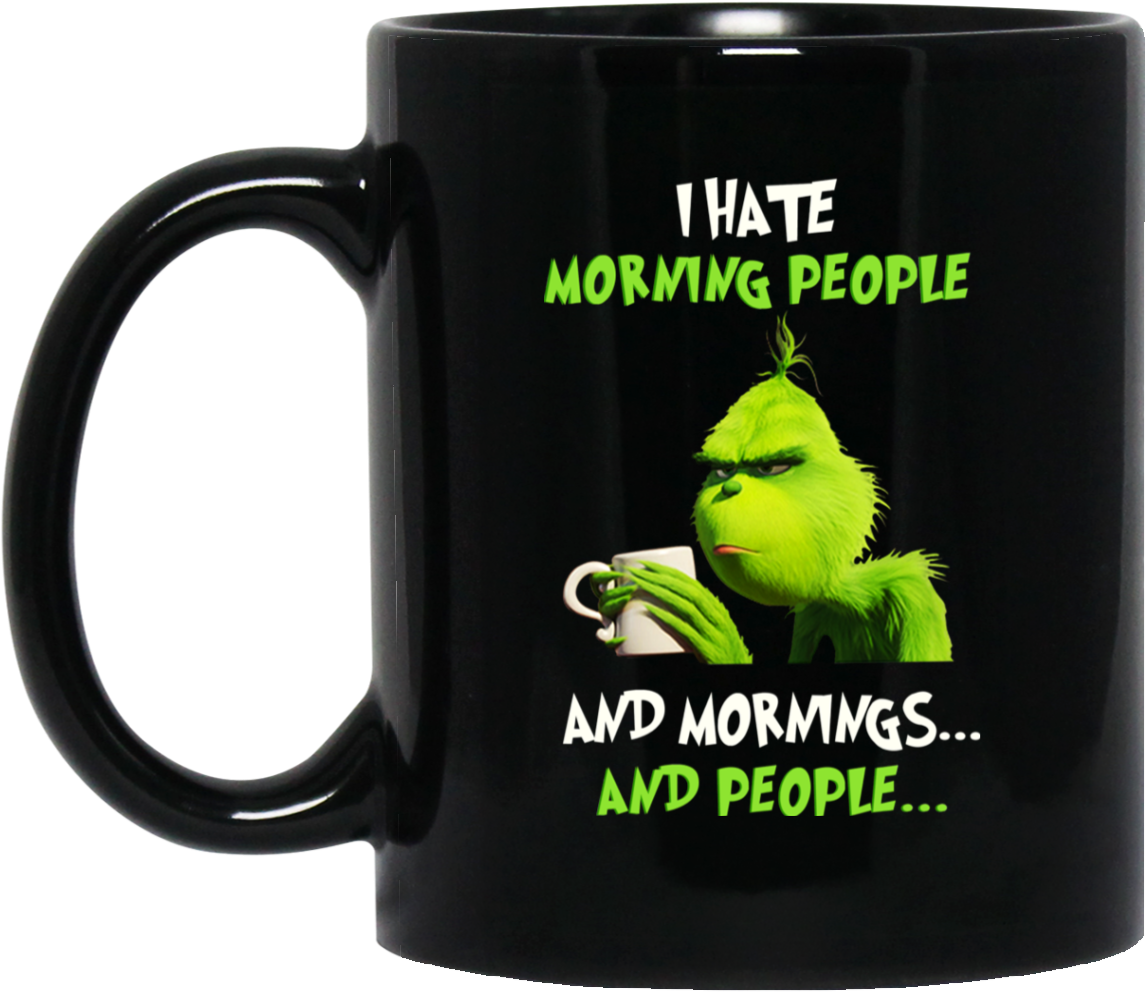 Grumpy Character Black Mug