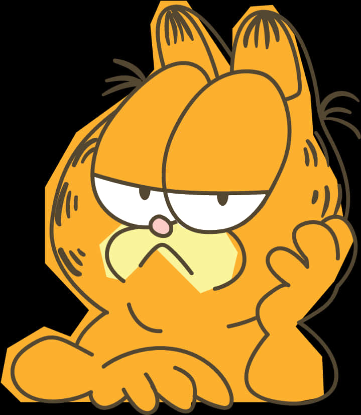 Grumpy Garfield Cartoon PNG with transparent background