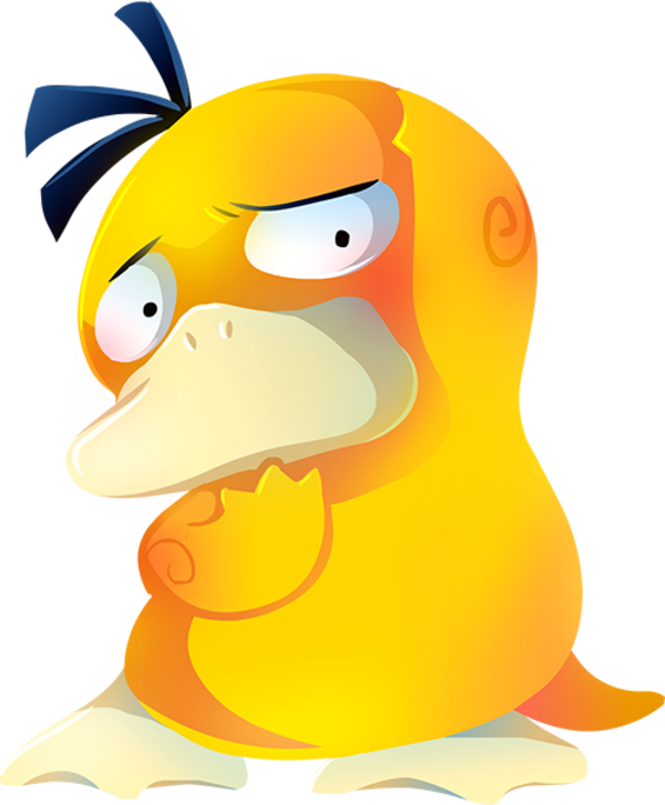 Grumpy Yellow Cartoon Duck