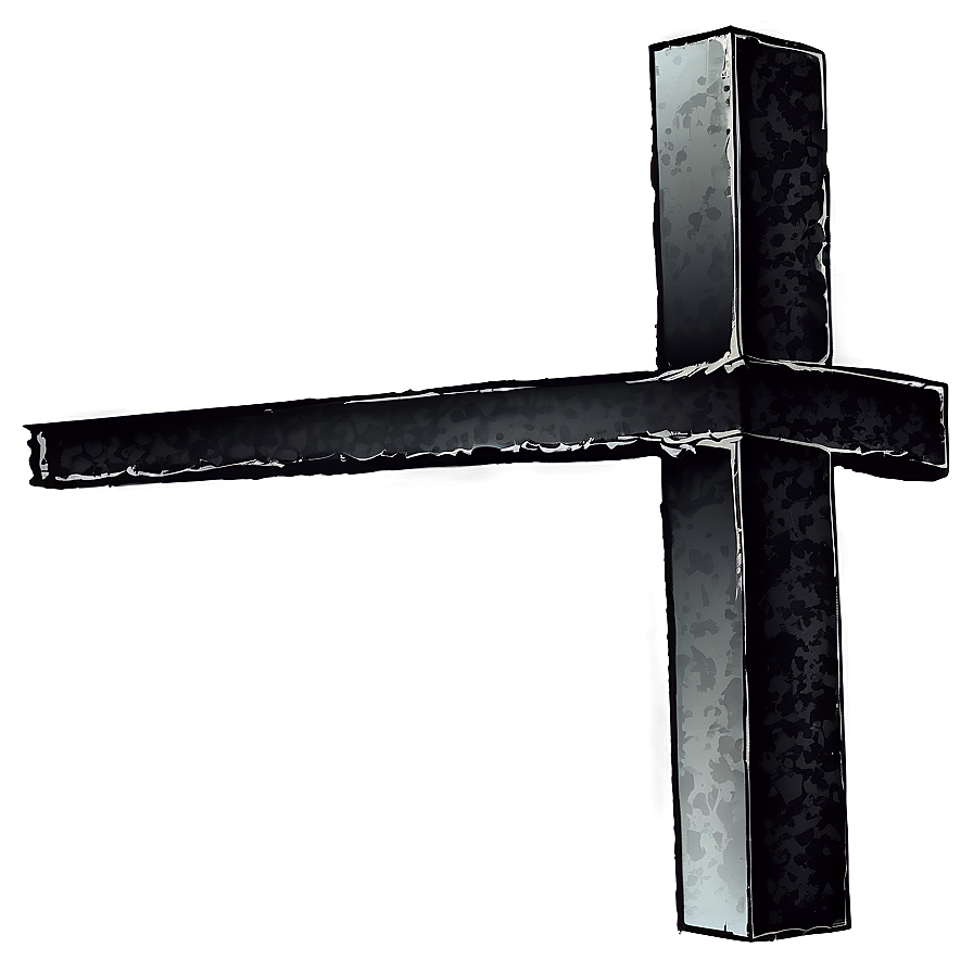 Grunge Black Cross Png 05242024