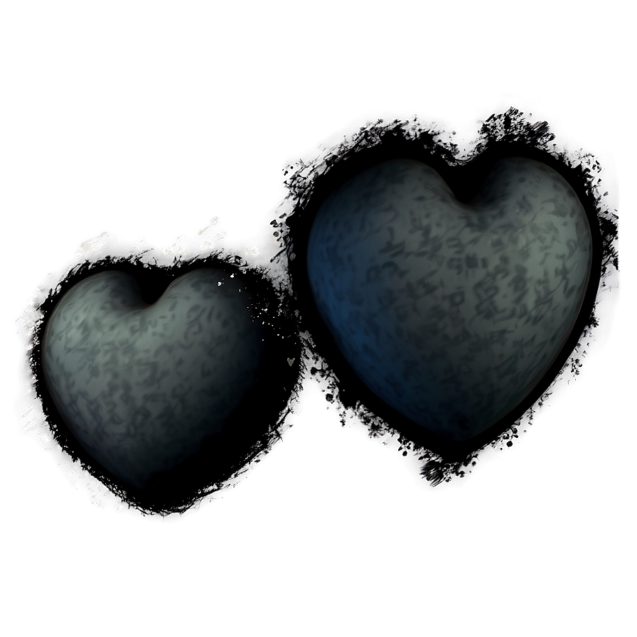 Grunge Black Heart Png Jna