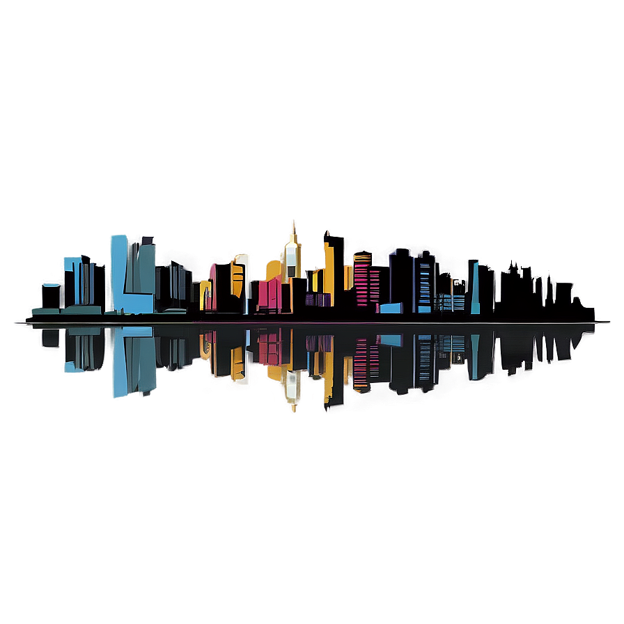 Grunge City Skyline Png Ffj80