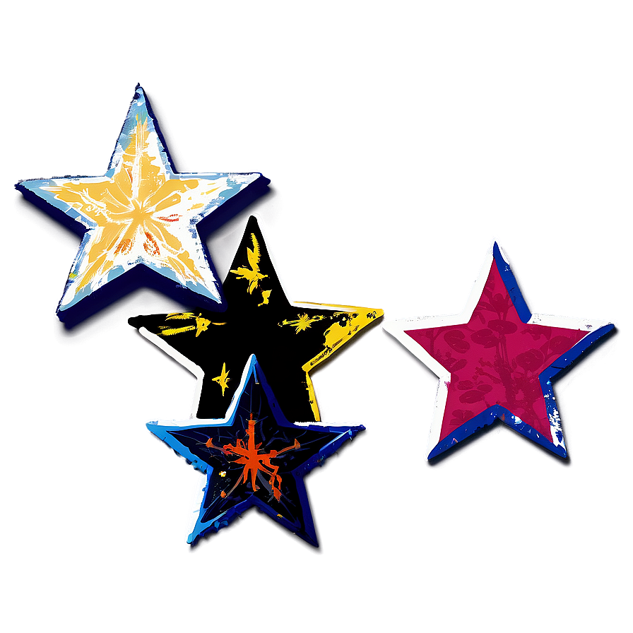 Grunge Star Shapes Png 45