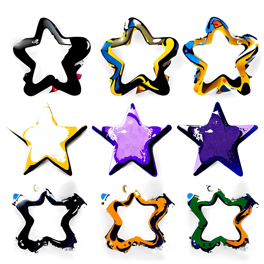 Grunge Star Shapes Png 75