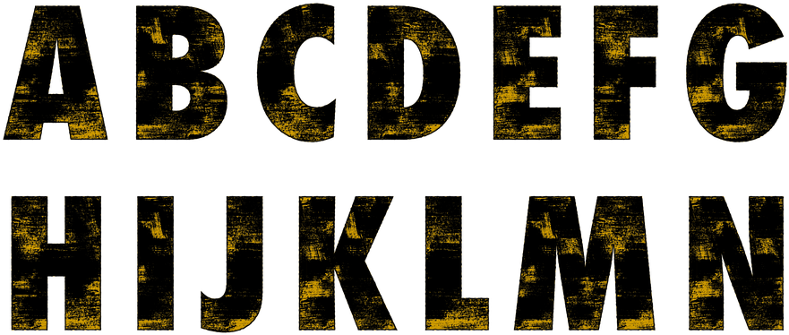 Grunge Style Alphabet Texture PNG with transparent background
