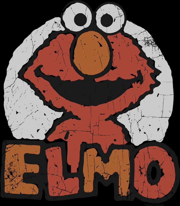 Grunge Style Elmo Artwork PNG with transparent background